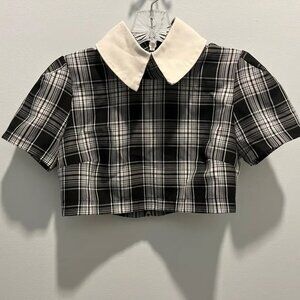 Deandri Plaid Croptop